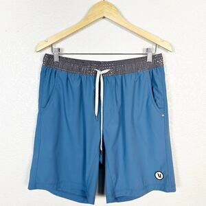 Vuori Mens Kore Lined Athletic Workout Gym Short 8" in Blue Size Large